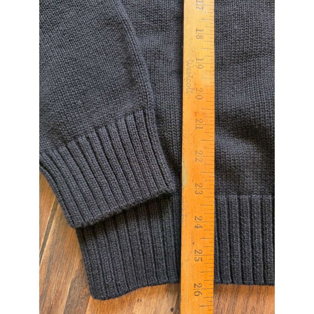 Chaps Mens Crewneck Sweater black Embroidered‎ Logo Size Large old money preppy - Picture 5 of 5
